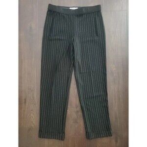 Bailey 44 Black Pinstripe Pants Cropped Ankle Pull On Sz Small Career Business